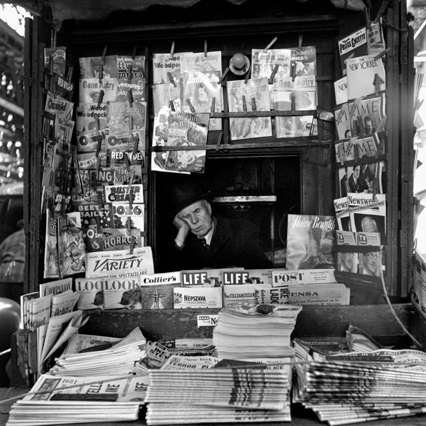 Man in a newsstand