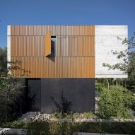 Pitsou Kedem shields concrete Tel Aviv house with folding wooden screens