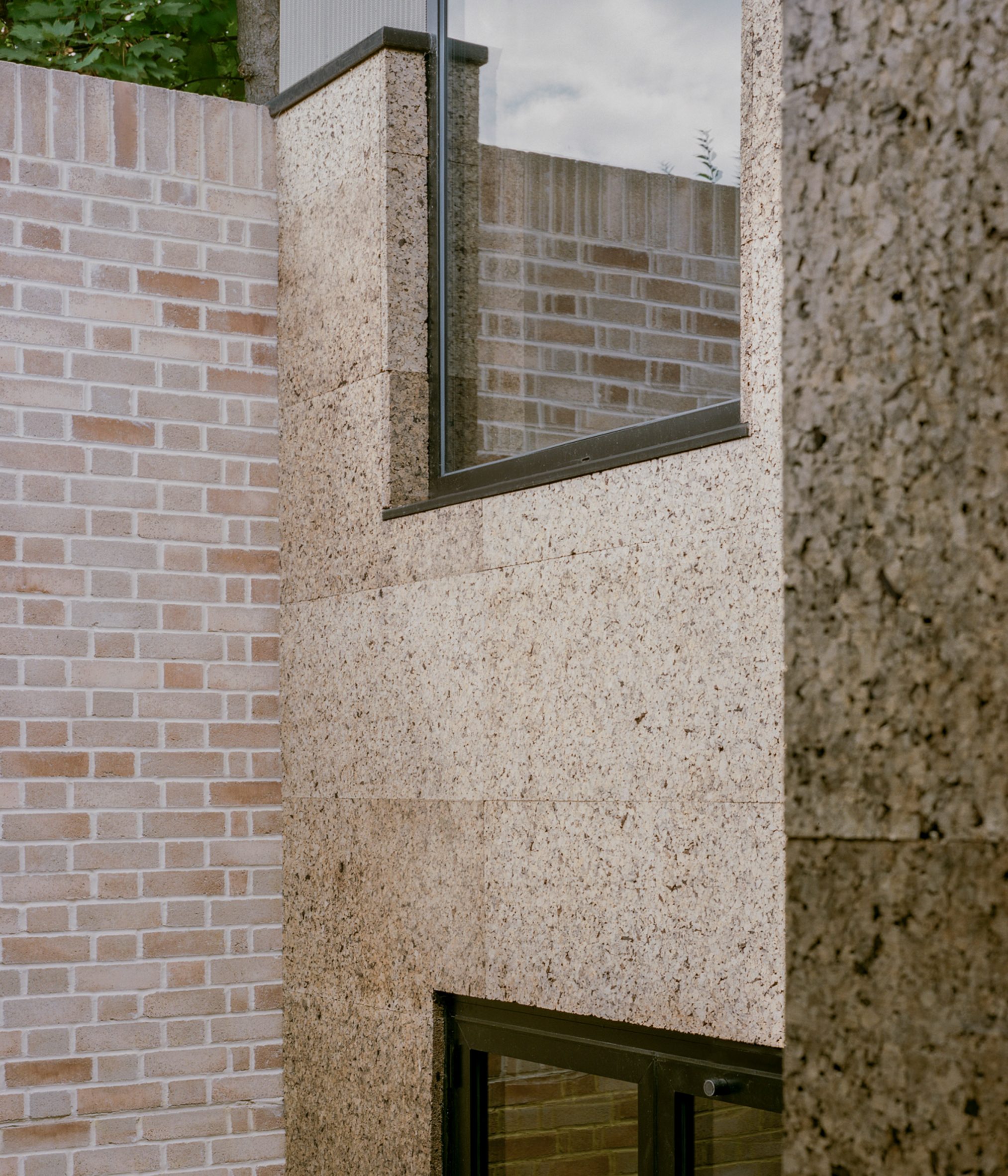 Exterior image of the cork cladding across the exterior of Cork House