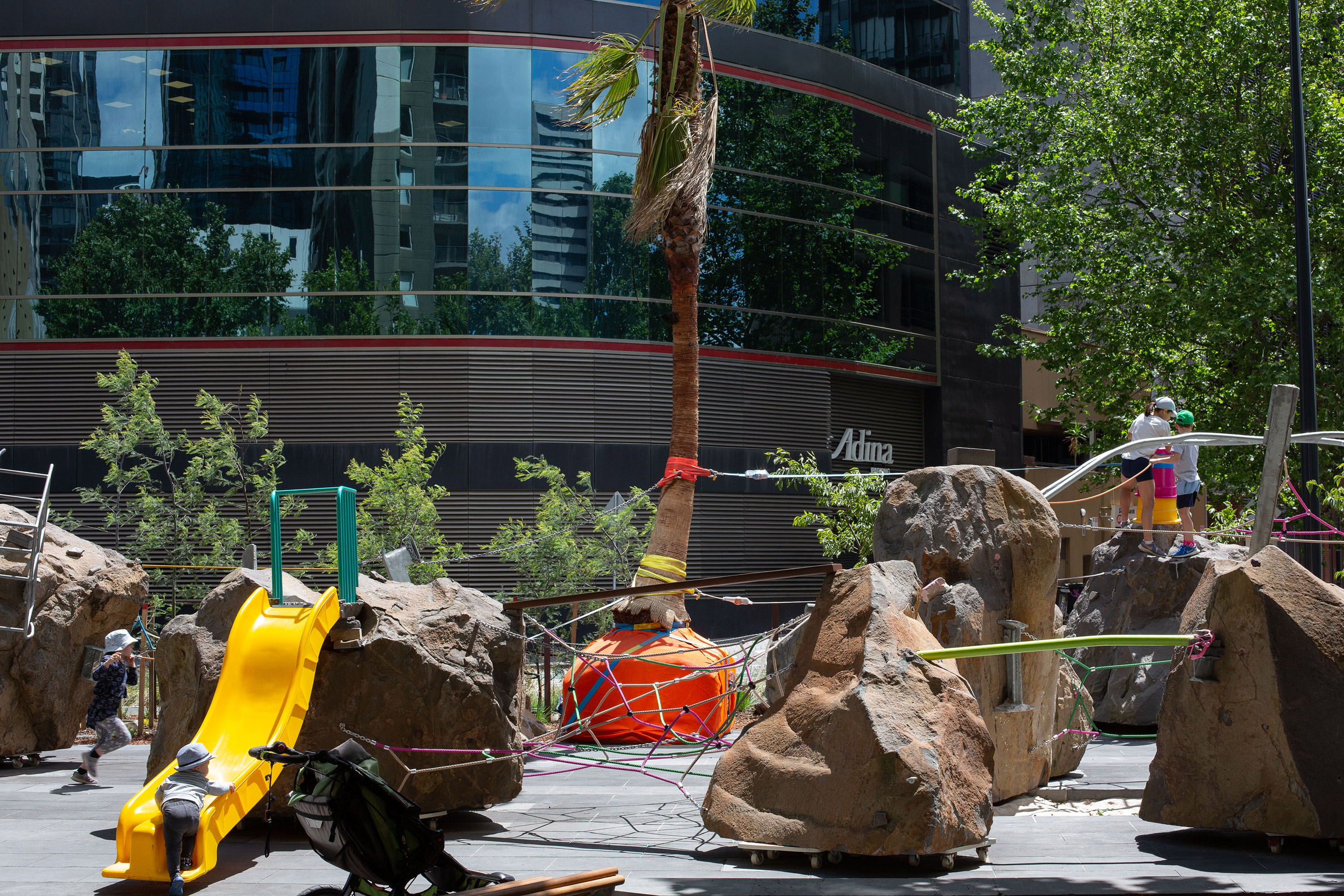 Mike Hewson's Rocks on Wheels playground sculpture in Melbourne