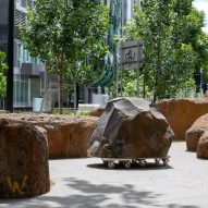 Mike Hewson's Rocks on Wheels playground sculpture in Melbourne