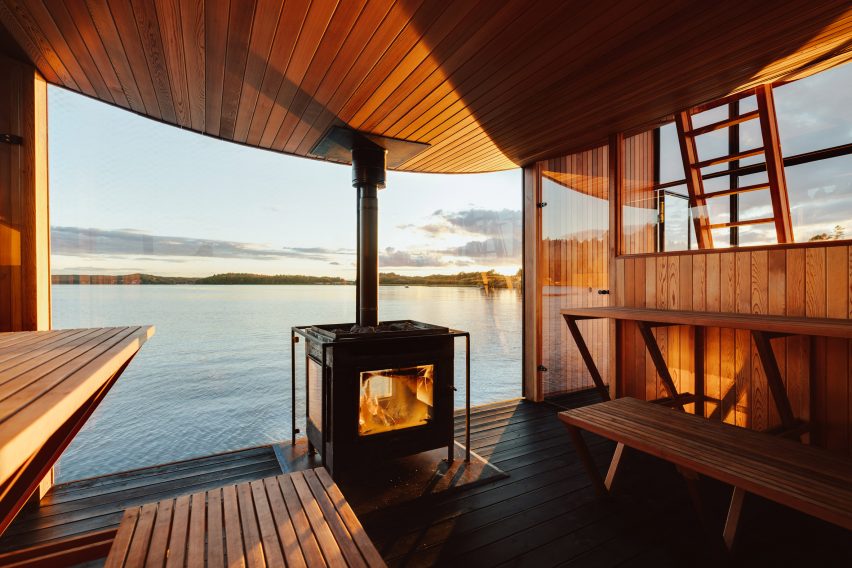 A floating sauna