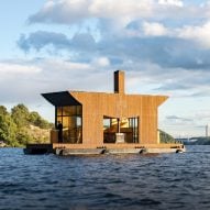 Sandellsandberg creates floating sauna for trips across Stockholm archipelago