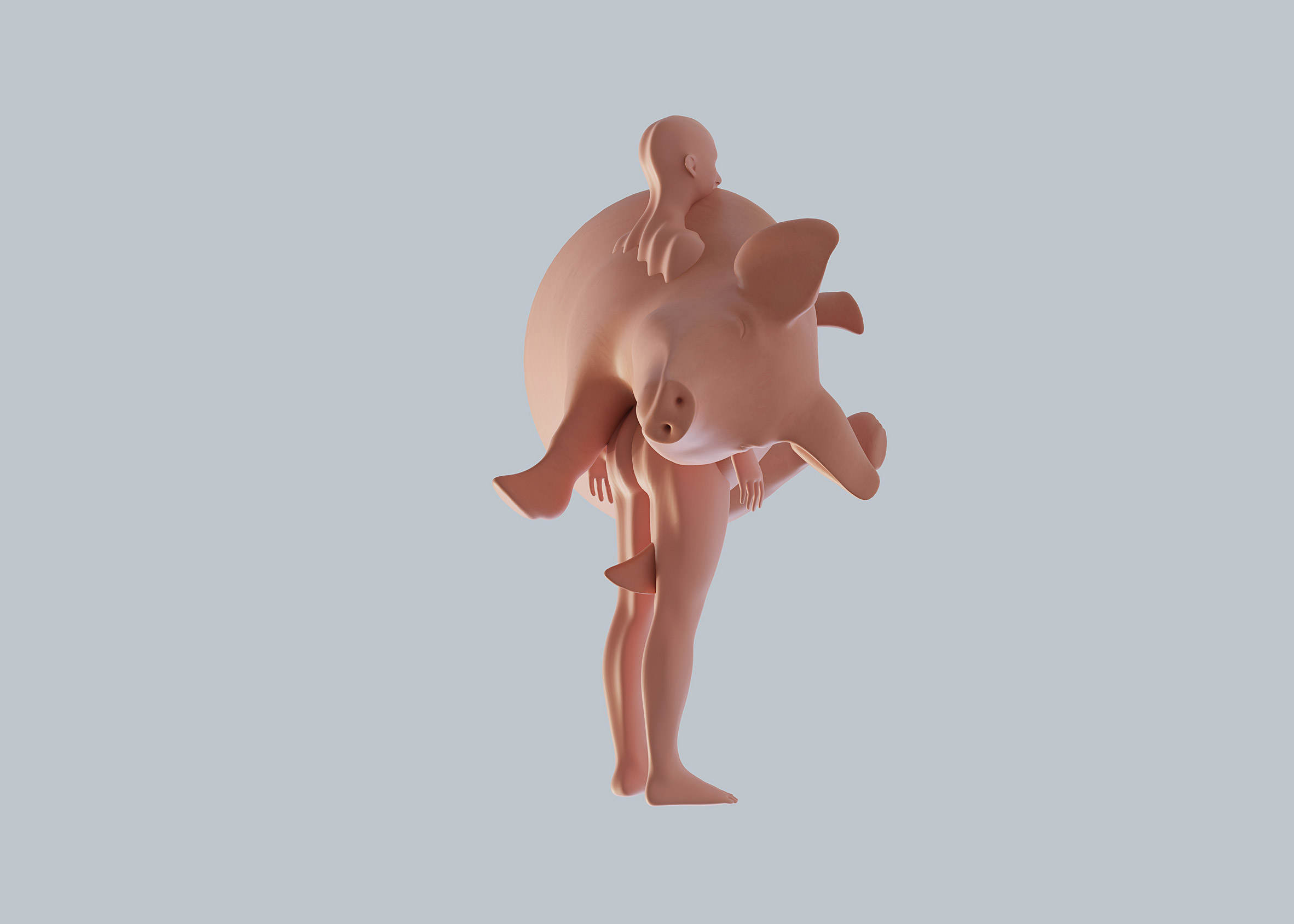 Visualisation showing pig-human hybrid