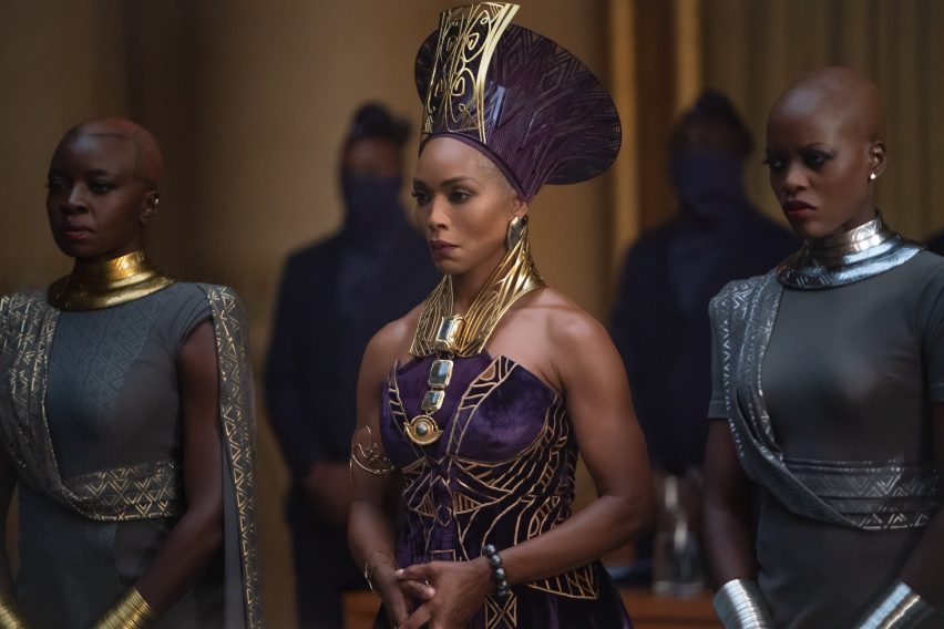 Queen Raymona on set of Black Panther