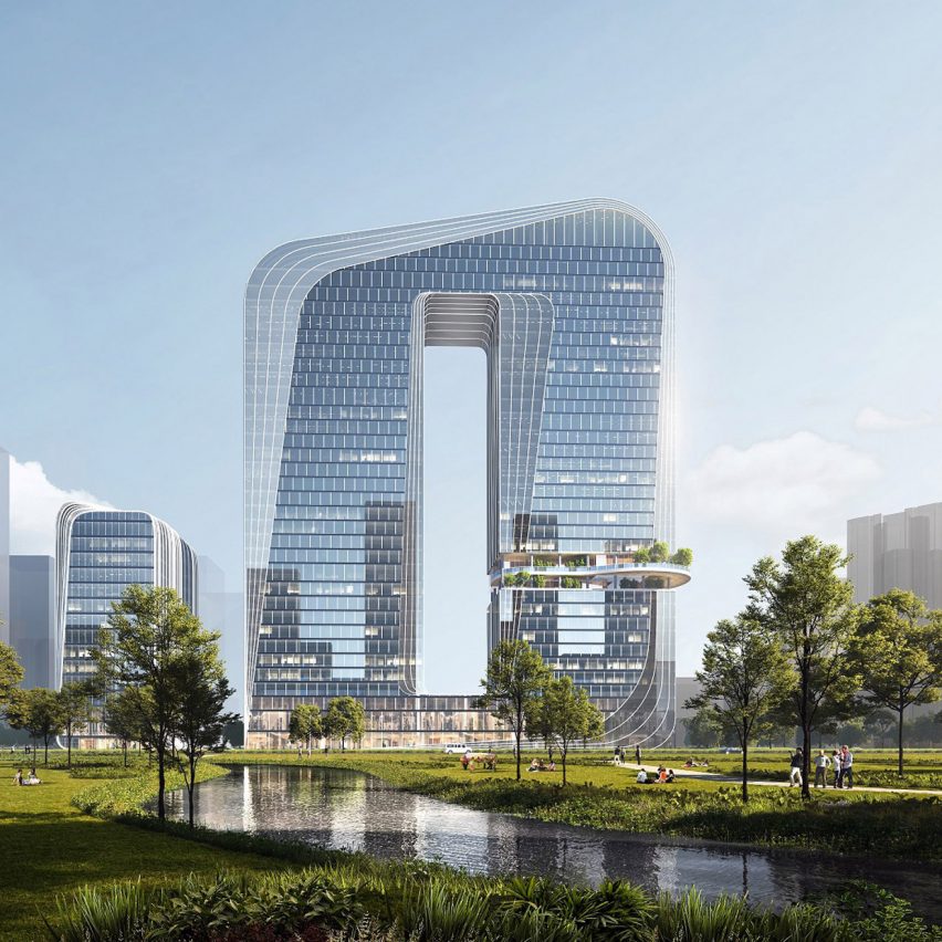 North Xingge Jinze building by Aedas with arched shape