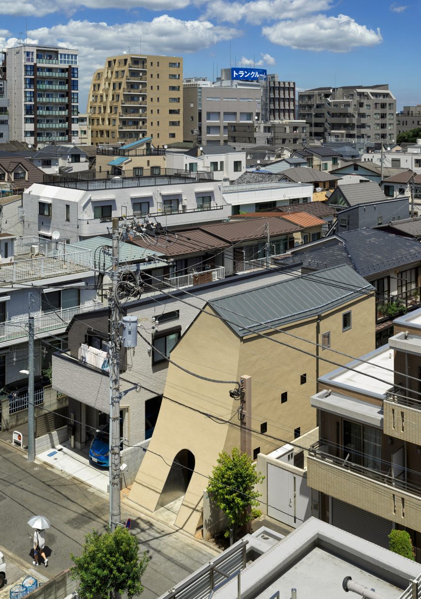 Letecký pohled na bydlení v Tokiu