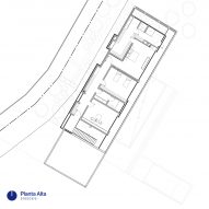 Upper floor plan of the Black House by AR Arquitectos