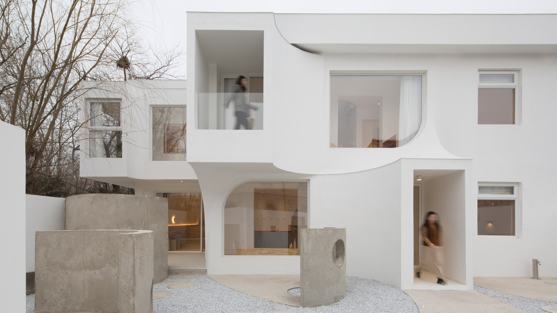 Atelier d'More designs curved concrete Sleeping Lab hotel in Beijing - Vimarsana News