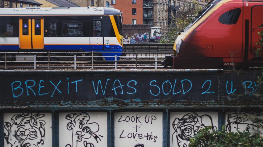 Brexit protest graffiti in London