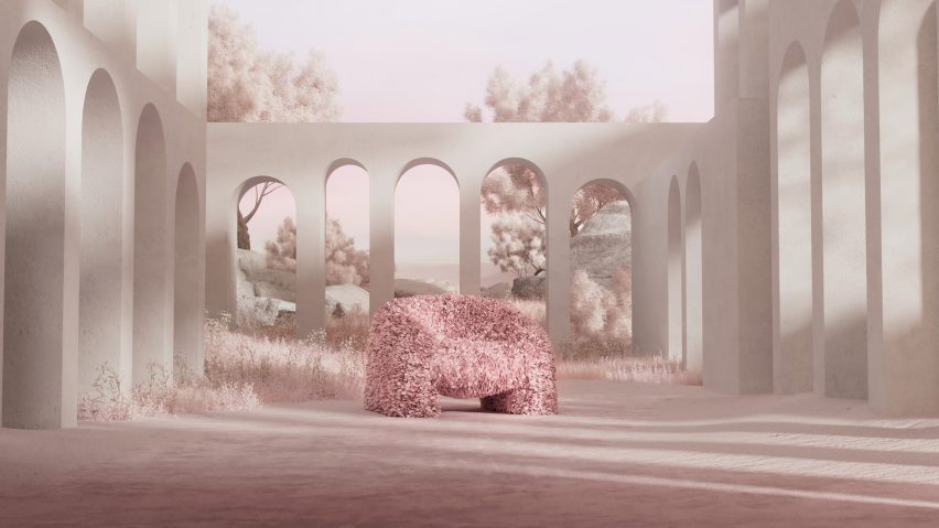 A digital rendering of a chair