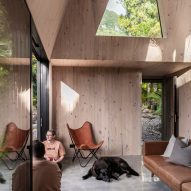 Interior of the Biv Punakaiki cabin by Fabric Architecture