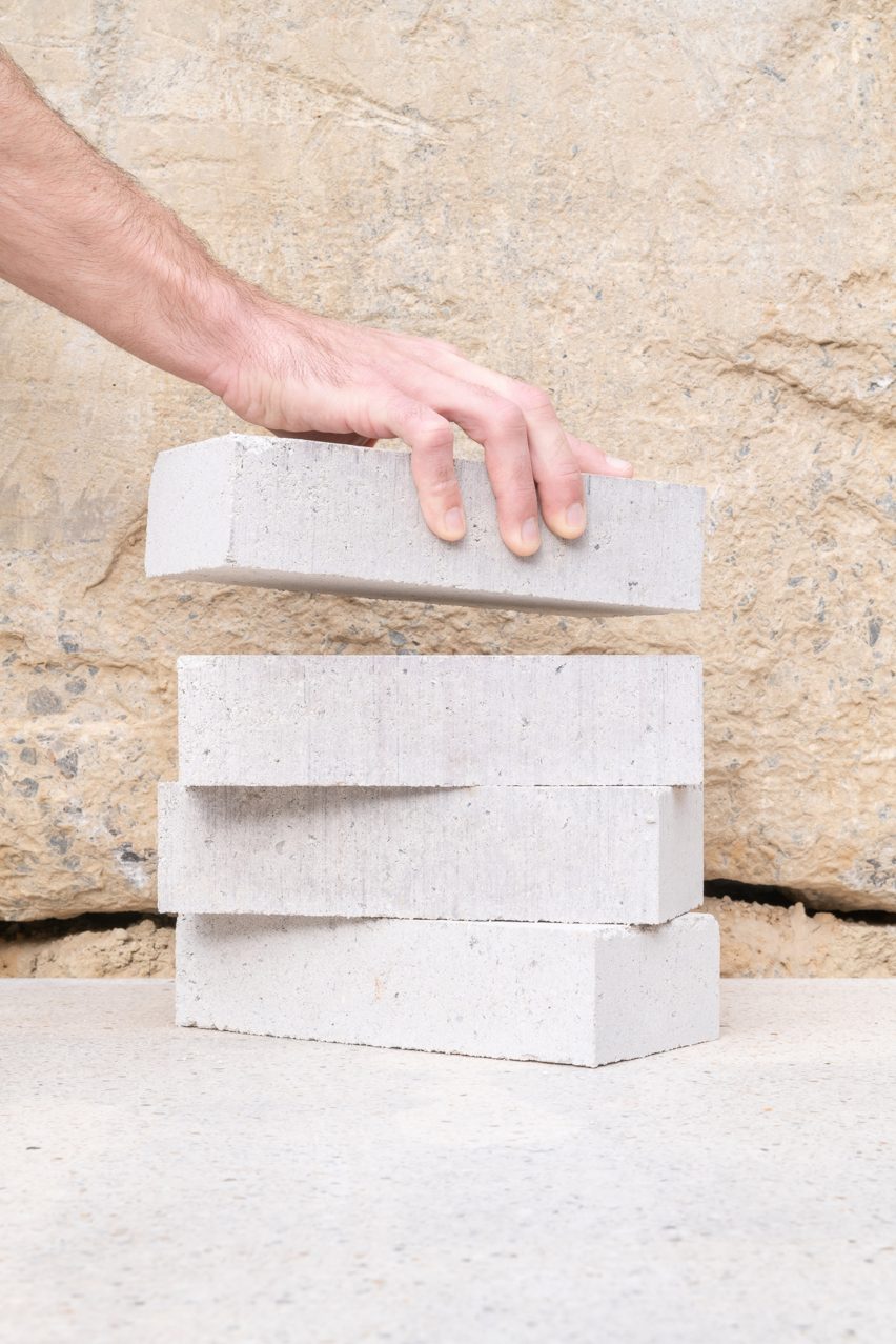 A stack of Gent Waste Bricks designed for the Design Museum Gent