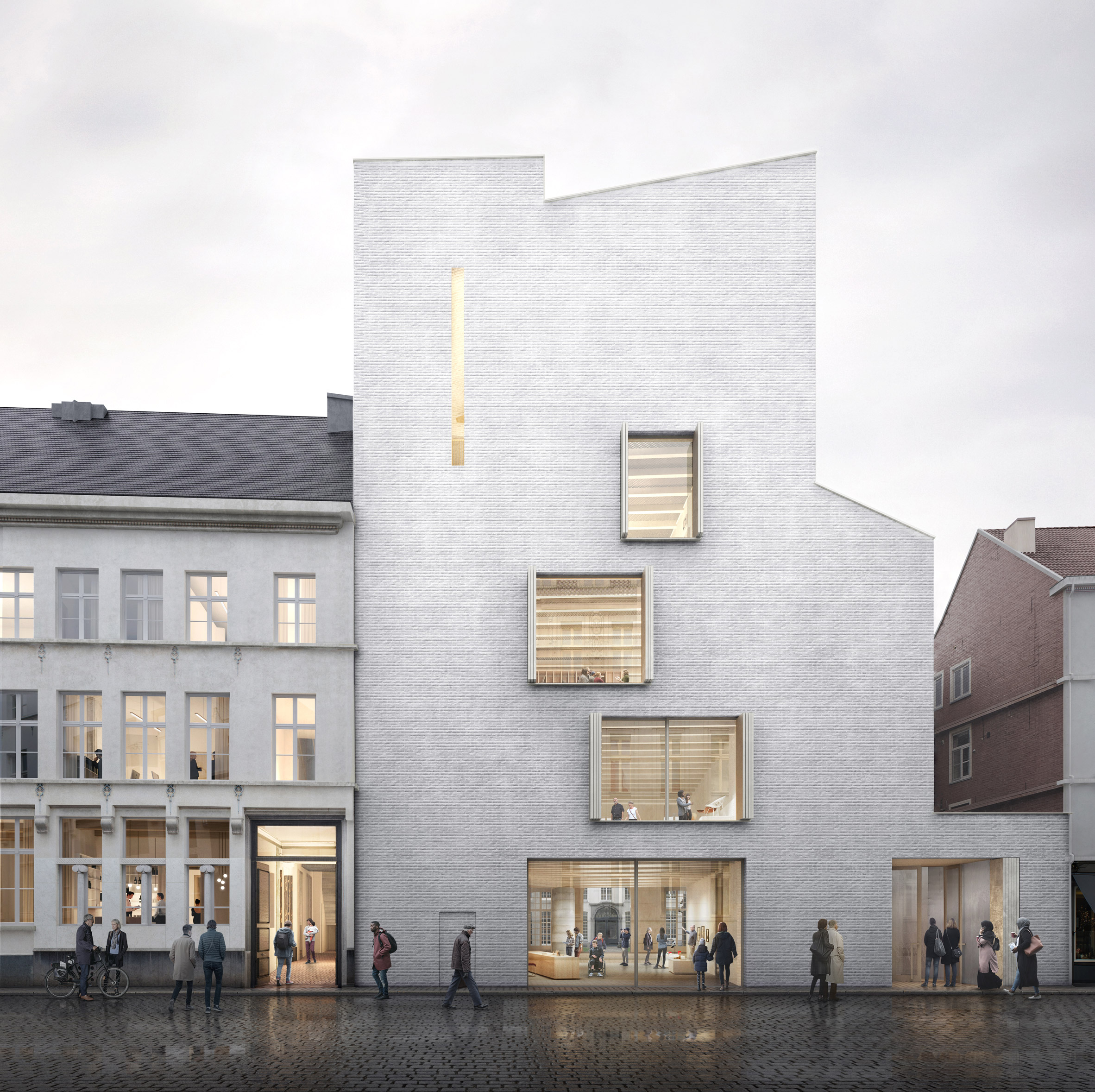 Render of the Design Museum Gent extension