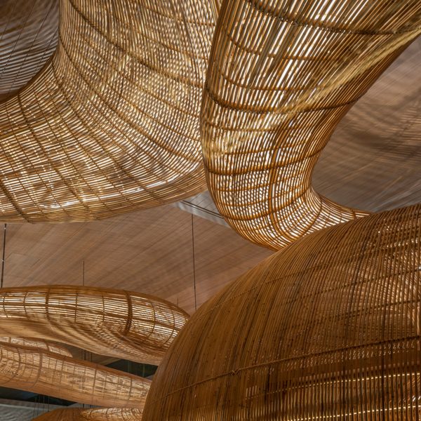 Rattan installation meanders through Thai art gallery by Enter Projects Asia