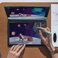 Yoga Book 9i laptop by Lenovo used as a drawing tablet