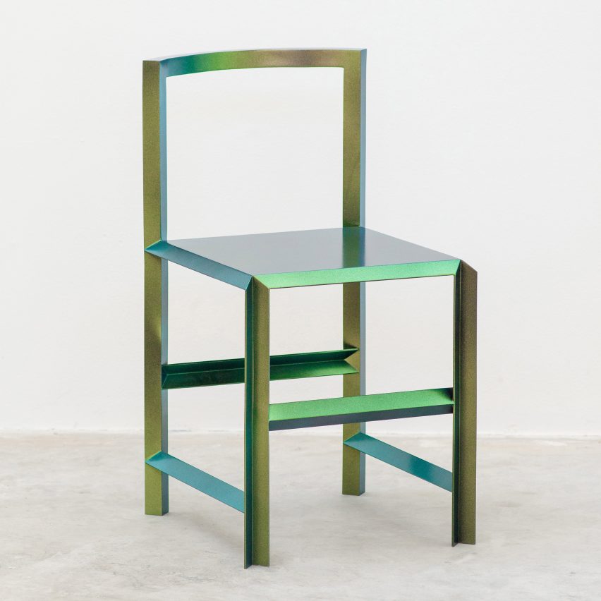 Green Elle chair by Ralph Saltzman Prize-winner Marco Campardo