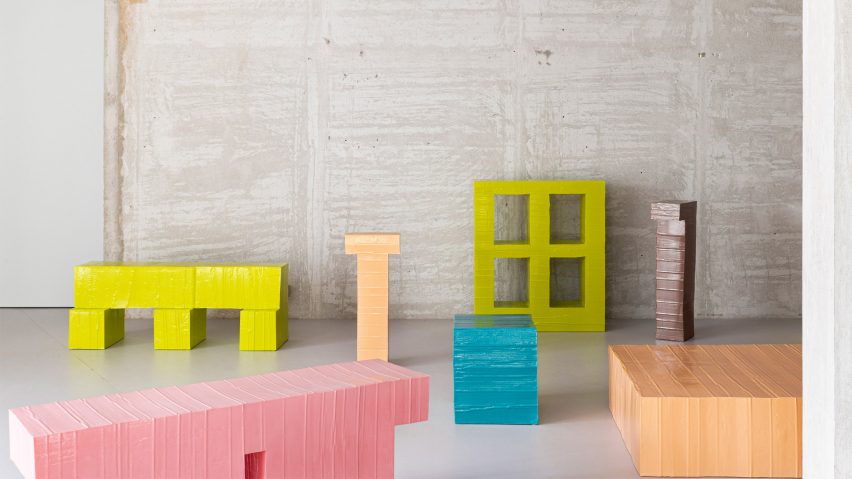 Multicoloured Jello furniture collection by Marco Campardo