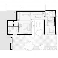 Ground floor plan of Na Rade House by NOIZ architekti