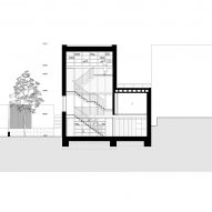 Section of Na Rade House by NOIZ architekti