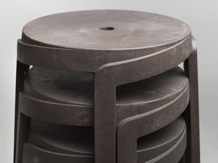 Detail of stools while stacked