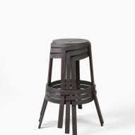 Photograph of stools while stacked