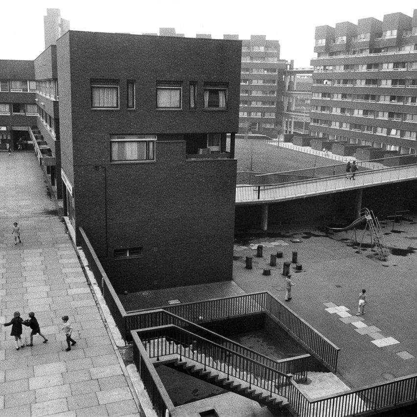 Black and white photos of Pepys Estate in London