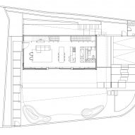 Ground floor plan of Wood Slatted House by Pitsou Kedem