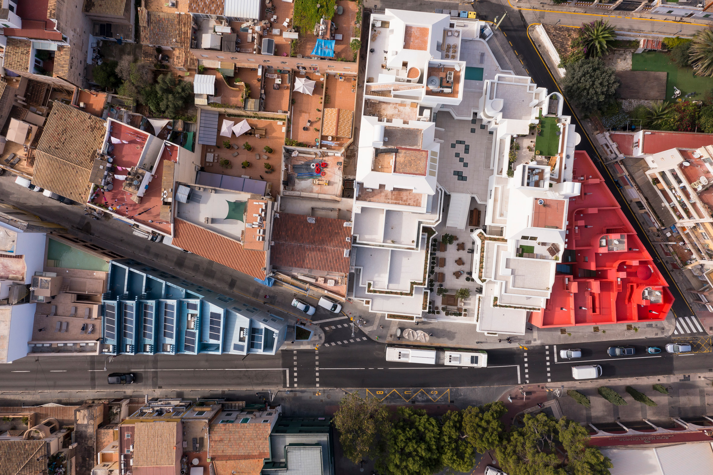 Aerial view of Project Gomila by MVRDV and GRAS Reynés Arquitectos