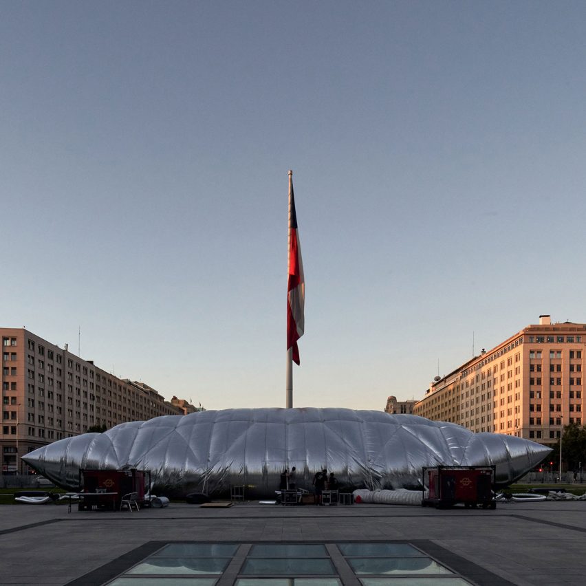 Smiljan Radi? creates inflatable stage for Chile's architecture biennial
