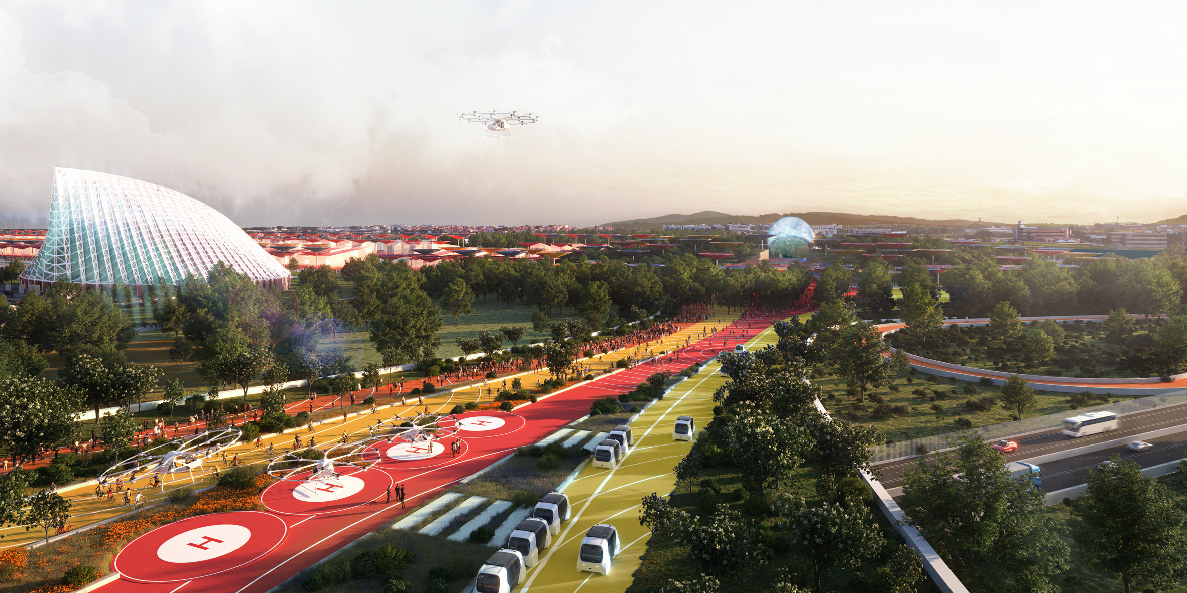 Rome masterplan featuring Santiago Calatrava's Vela sports complex