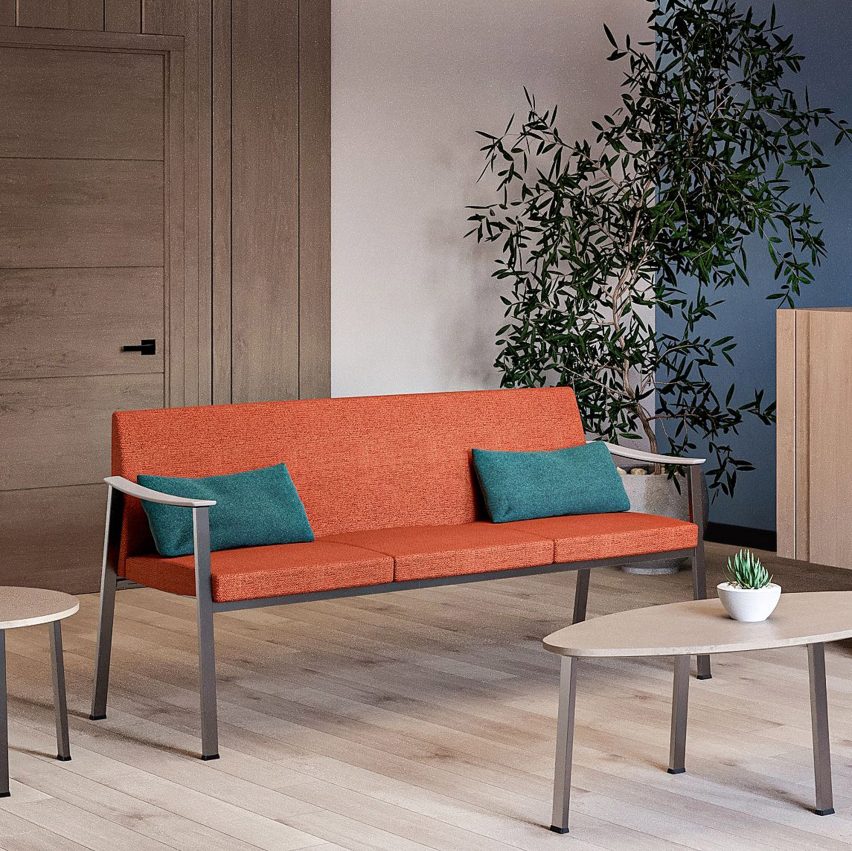Orange Rühe sofa seat by Allseating