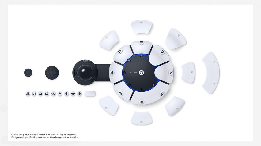 Exploded view of Project Leonardo accessible controller by Playstation