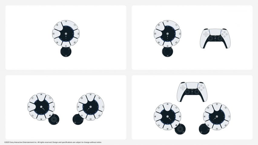 Different configurations of Playstation controllers