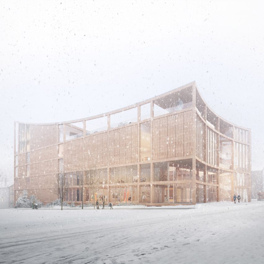 Render of Lever Architecture's design for the Portland Museum of Art