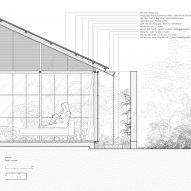 Construction roof detail drawing of a steel structure home by MIA Design Studio