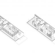 Two axonometric drawings of the floor level of a steel structure home by MIA Design Studio