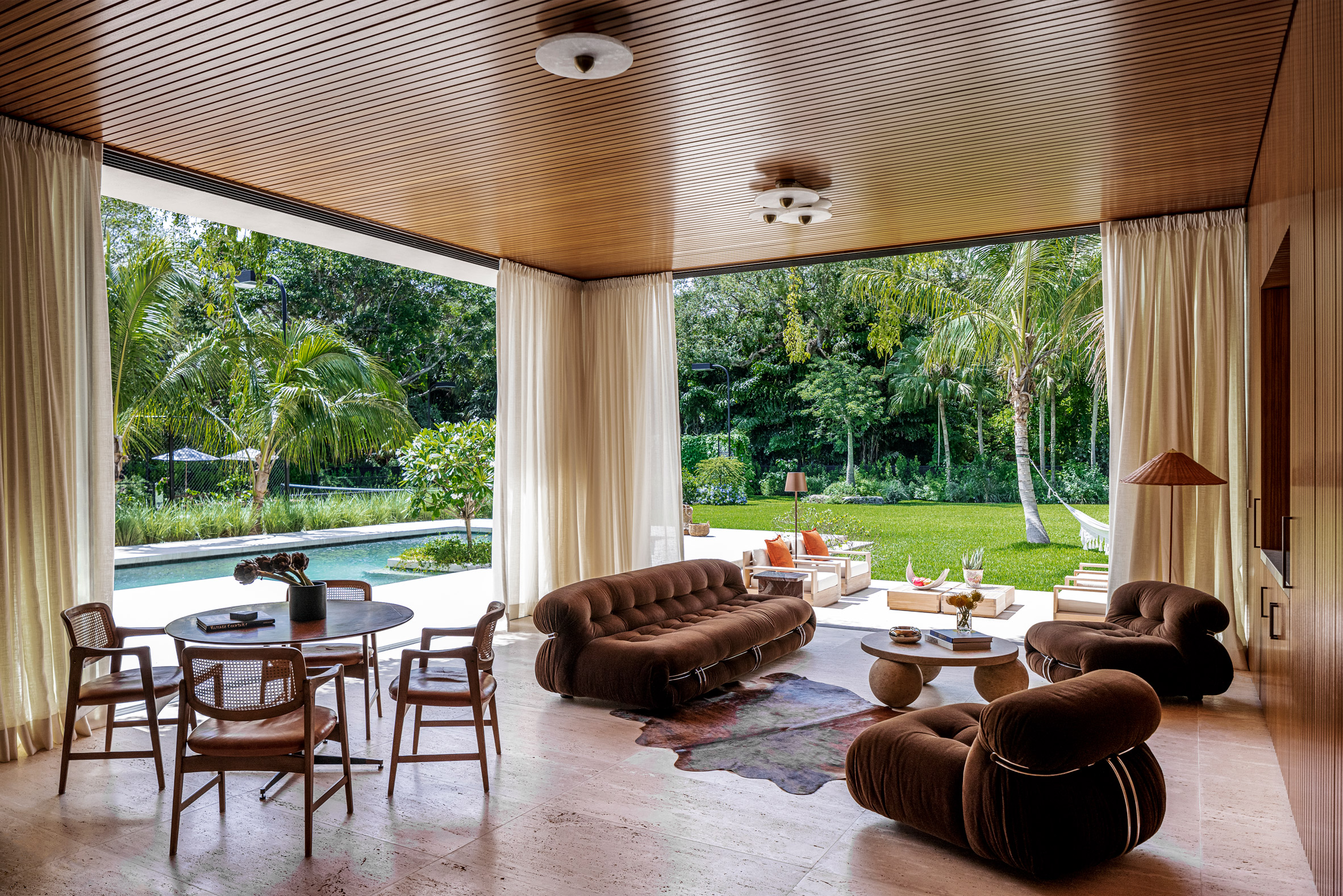 Interior of Miami home by Strang Design with retractable walls
