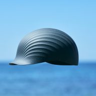 Shellmet helmet created from waste scallop shells