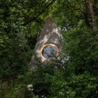 Bureau conceals Thérèse cabin in France with boulder-like concrete finish
