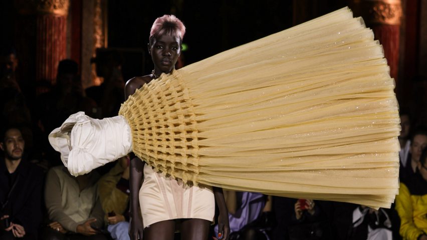 Sideways dress by Viktor & Rolf for its Spring Summer 2023 haute couture collection
