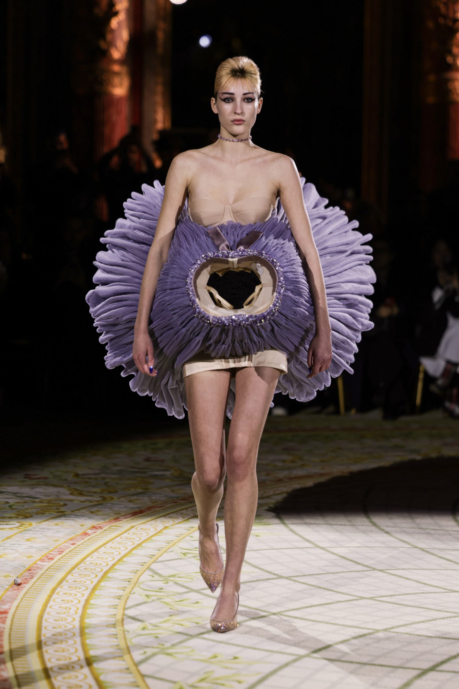 Viktor & Rolf lilac tulle dress with large hole in its centre 
