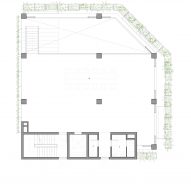 Second floor plan of Urban Farming Office by Vo Trong Nghia Architects