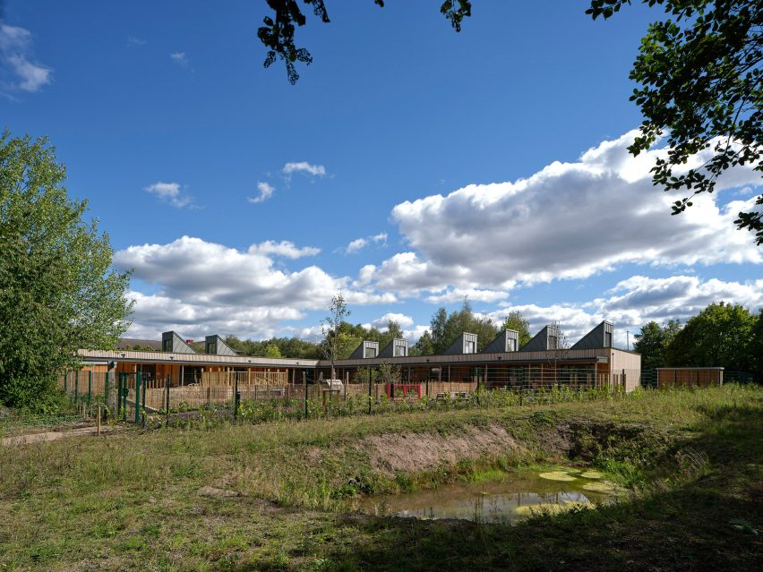 Exterior of forest school by Feilden Clegg Bradley Studios