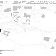 Site plan of Woodlands Day Nursery and Forest School by Feilden Clegg Bradley Studios