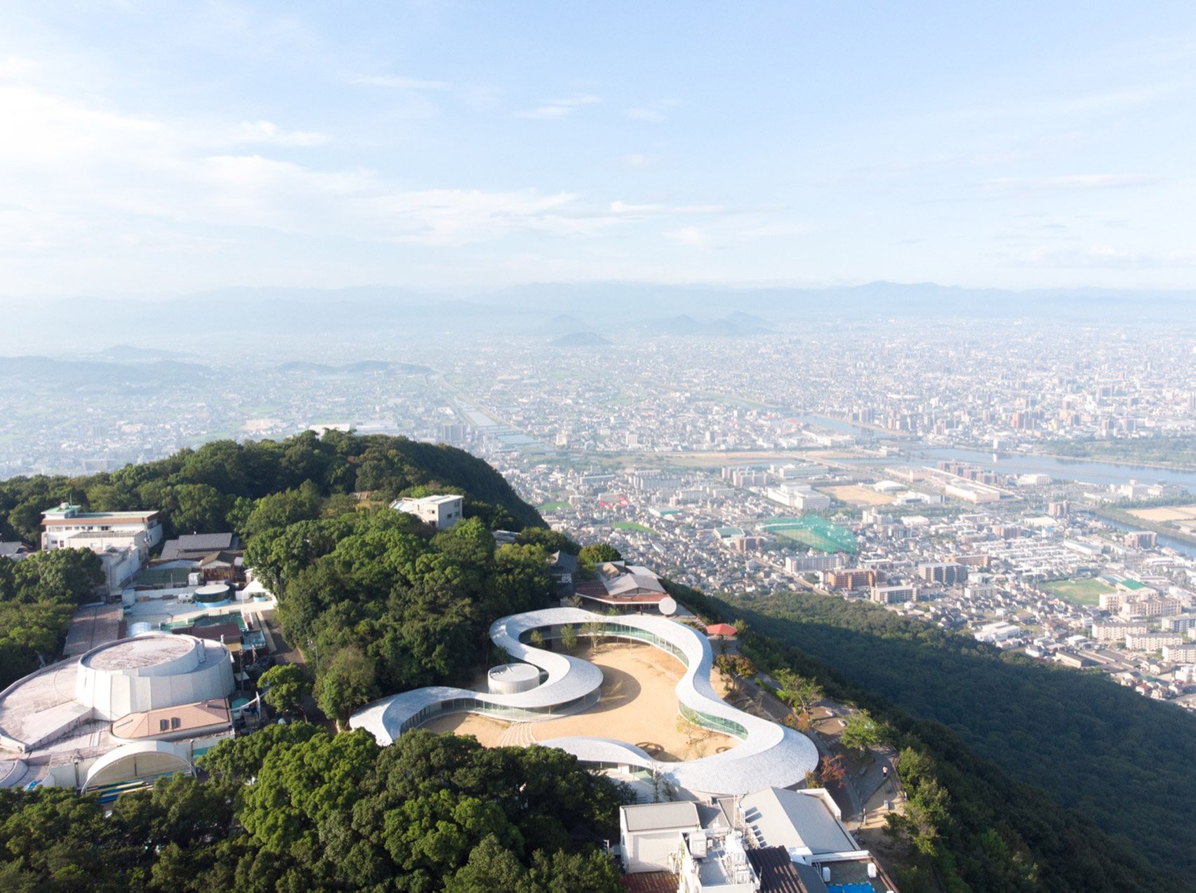 Aerial visual of Setonaikai National Park in Japan