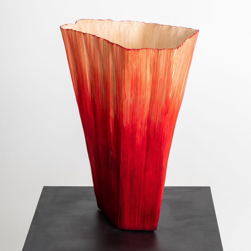 Red and orange vase