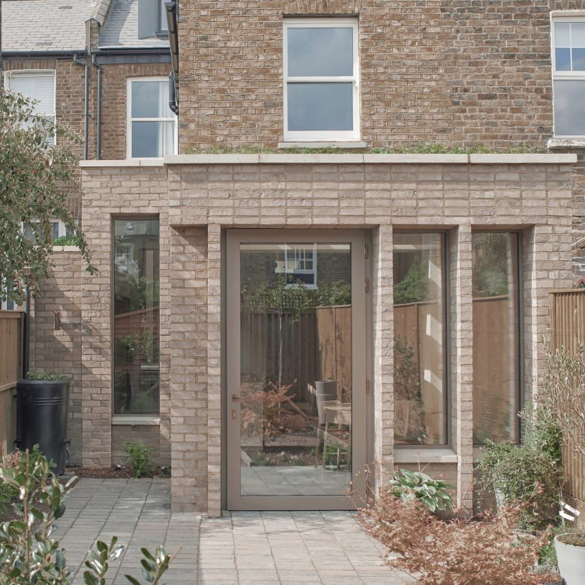 Exterior of energy efficient house extension by Mitchell + Corti Architects