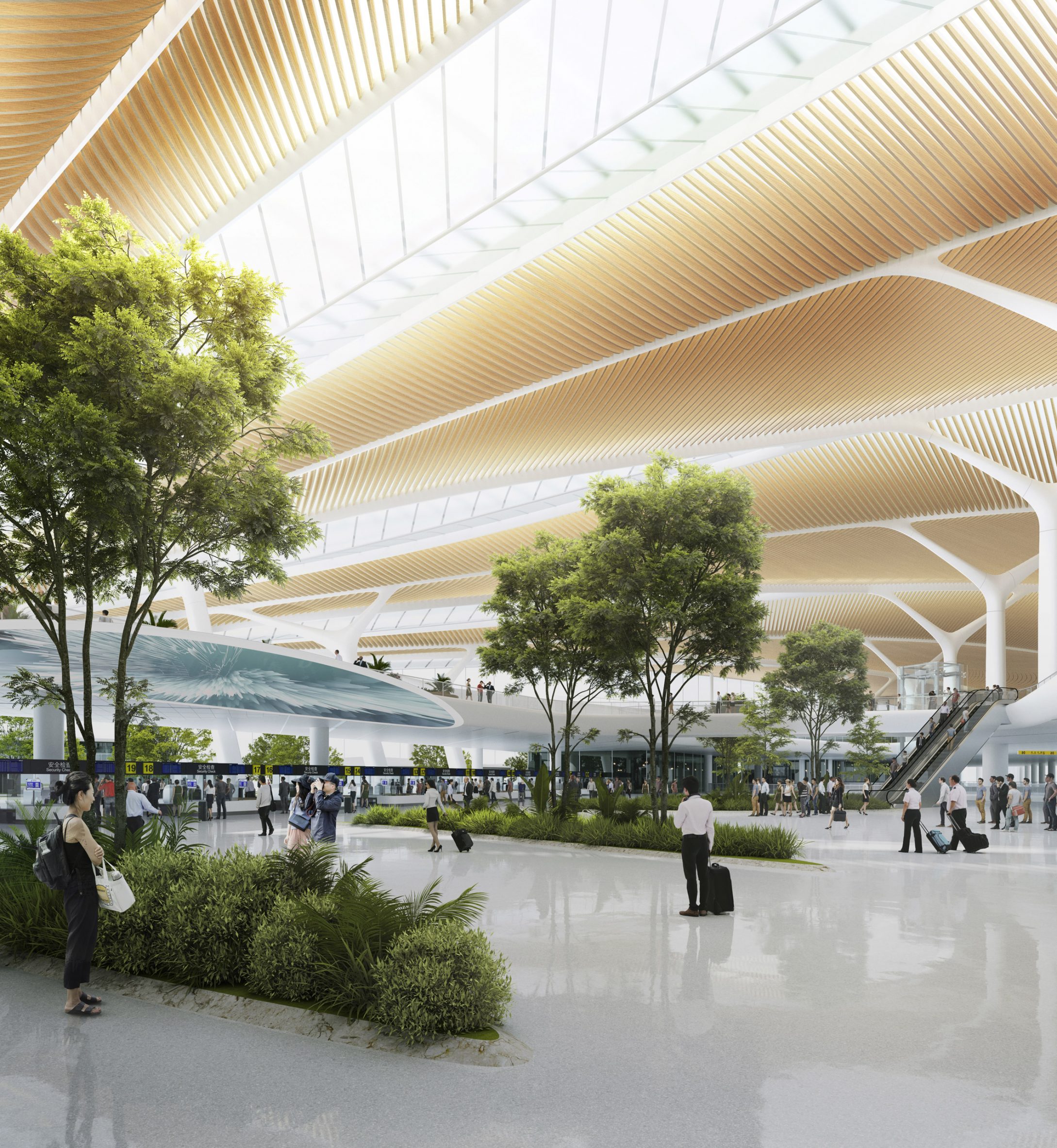 Interior of Changchun airport terminal by MAD