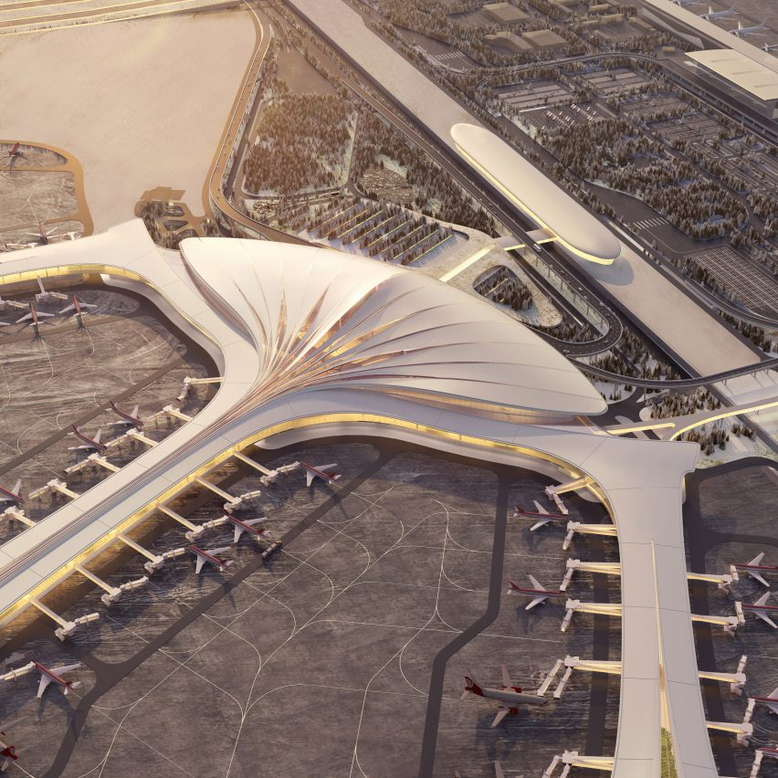 Aerial visual of Terminal 3 at China's Changchun Longjia International Airport by MAD